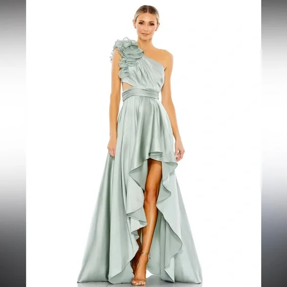 NWT Mac Duggal Women's Mint High-Low Dress Sz 12 - Picture 1 of 4